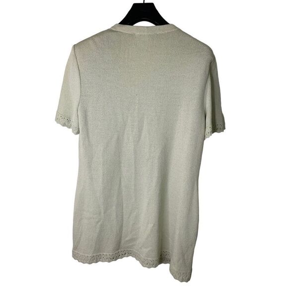 St. John Collection by Marie Gray knit lacey sweater cardigan women's size 12 - Picture 2 of 5